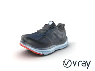 Premium Running Sneaker Engineered Mesh model pack Low-poly 3D model