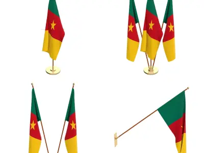 Cameroon Flag Pack 3D model