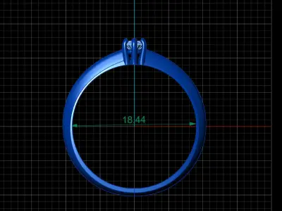 STL 3DM Print Ready Women Diamond Ring Lightweight Printable  3D print model 3
