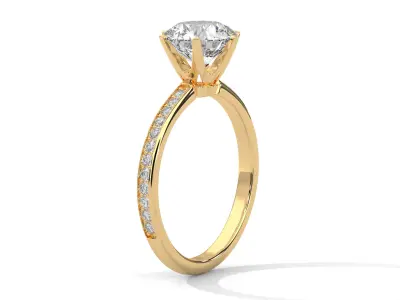 solitaire ring with detail images and 360 render videos 61 3D print model