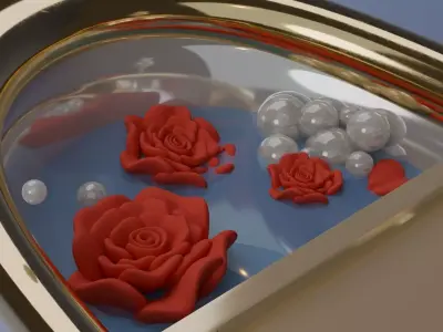 Elegant Art Deco Bathtub 3D model