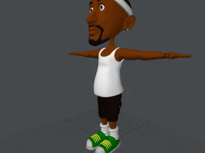 Sport man Low-poly 3D model