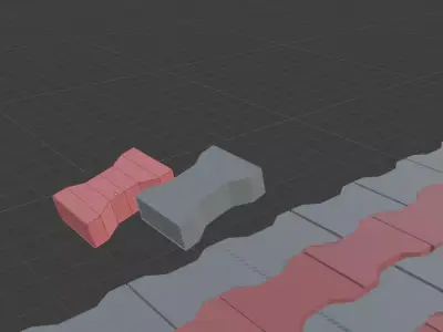 Paving coil 3D model paver blocks Low-poly 3D model