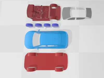 Kia EV6 GT Line 2025 - Separate Parts STL Model 3D print model