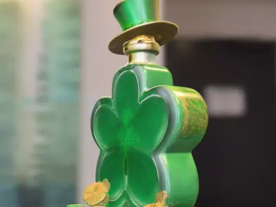 Shamrock Potion Bottle Low-poly 3D model