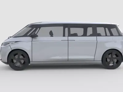 Generic Retro-Futuristic EV Van 3D model