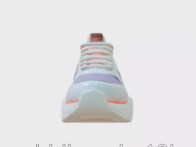 Futuristic Sneakers with Transparent Elements and LED Lighting Low-poly 3D model
