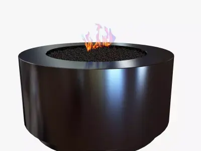 black round fire pit 3D model