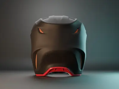 Fox Racing V3 RS 2023 Solid Helmet Matte Black 3D model