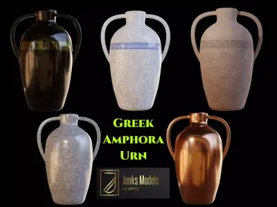 Antique Greek Urn Vase Low-poly 3D model