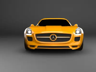 Mercedes AMG Convertible Low-poly 3D model