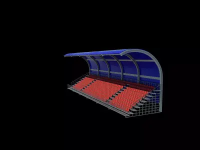 Stadium seating tribune 3 3D model