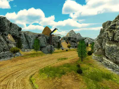 Race Track Mountain Valley Environment Low-poly 3D model