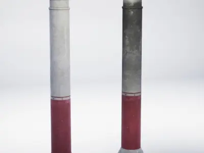 Roman Villa Columns - 4 Variations Low-poly 3D model