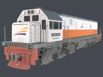 CC 201 Locomotive Low-poly 3D model