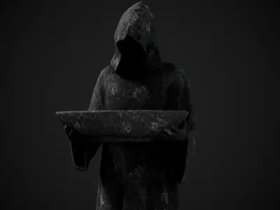 Gotic Monarch Statue  Low-poly 3D model