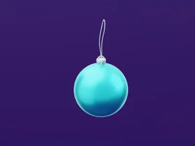 Turquoise Christmas Tree Decoration Balls  3D model