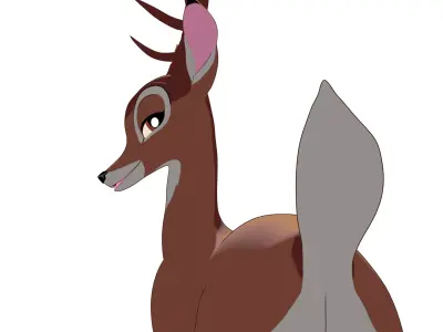 Adult Bambi Model Toon Shade 3D model