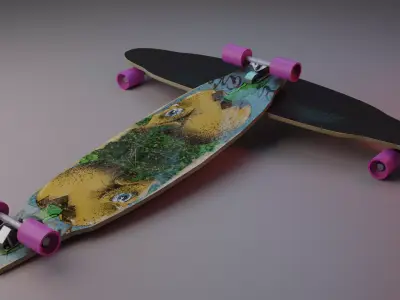 Longboard Low-poly 3D model