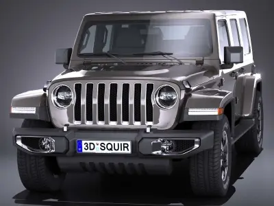 LowPoly Jeep Wrangler Sahara 2018 Low-poly 3D model