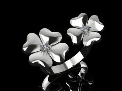 Clover Ring  Cleef Flower  3D print model