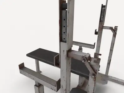 Powerlifting Squat Stand Bench Combo 3D model