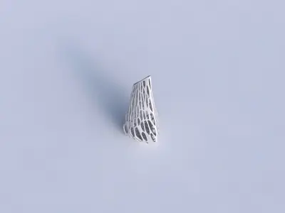 Vase puffy tipped triangle with twisted organic lattice 3D print model