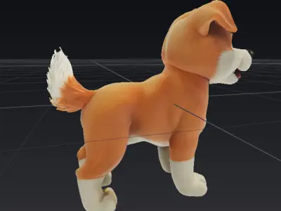 Cute Stylized Dog 3D Model - Game-Ready Static Mesh Low-poly 3D model