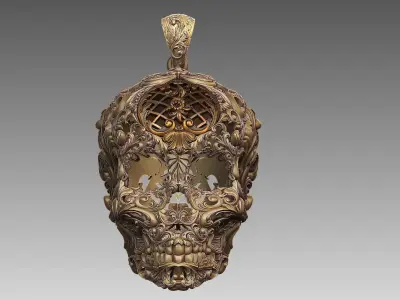 Skull ornamental  pendant  3D print model