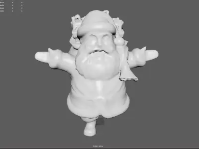 Santa Joy Figure Game Ready 3D Model Low-poly 3D model
