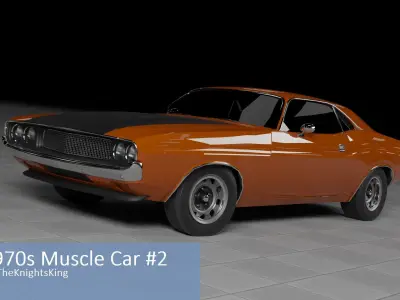 60s and 70s Car Pack 2 - 6 Cars Low-poly 3D model