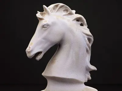 Classical horse head sculpture 3D print model