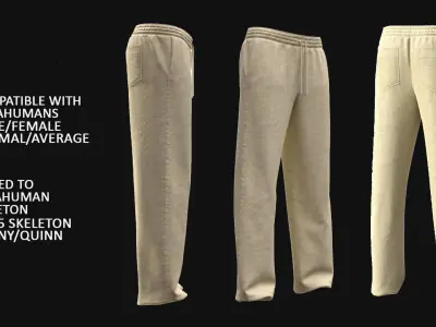 Pants 1 - All MH Bodies - UE5 Skeletons - Rigged Low-poly 3D model