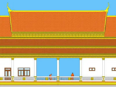 khmer architecture Low-poly 3D model