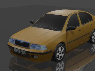 SKODA OCTAVIA mk1 low poly car Low-poly 3D model