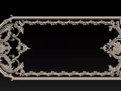 Ornamental Relief CNC Model for Wooden Doors and Wall Panels 1C 3D print model
