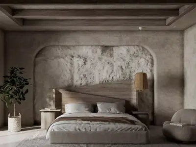 Luxury Modern stone  luxurious Master Bedroom Design  3D model