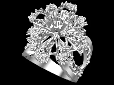 Cocktail Diamonds Ring 3D print model