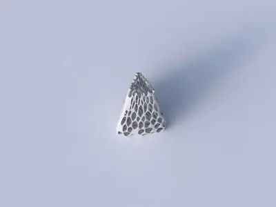 Vase puffy tipped triangle with cracked organic lattice 3D print model purchase