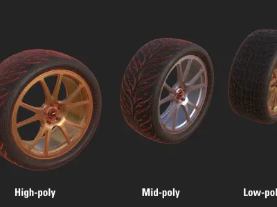 Konig Freeform 18x8 PCD 5x100 with Federal 595 RS 265 35 Low-poly 3D model
