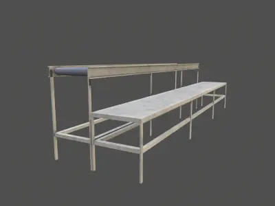 Working Table with Roller Low-poly 3D model