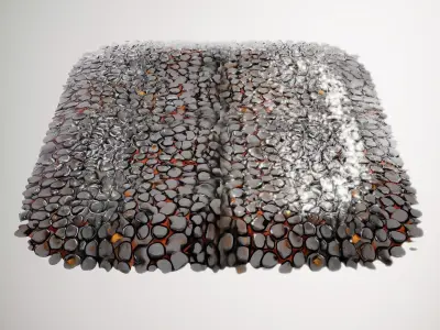 Polished Black Pebble HQ PBR Textures Set Texture
