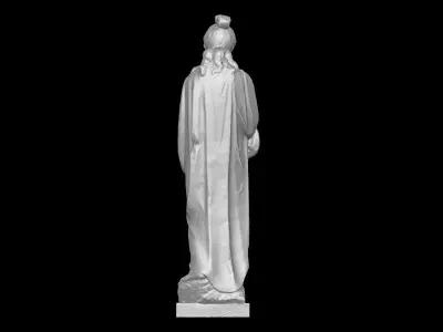 Old Funeral Sculpture Statue 3D print model
