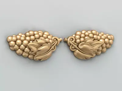 Carved decor horizontal 041 Grape 3D model