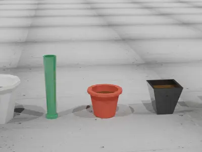Low-Poly Plant Pots Vol 1 Free low-poly 3D model