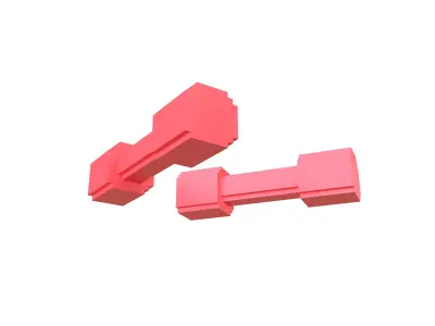 Voxel Style DumbBell v1 009 Low-poly 3D model