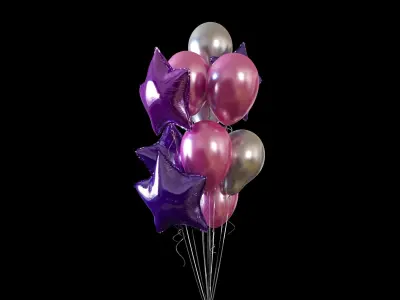 Helium balloons 3D model