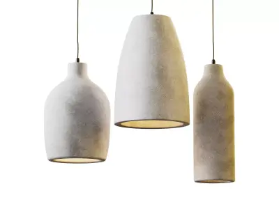 Wabi sabi Pendant Light Wine Bottle 3D model