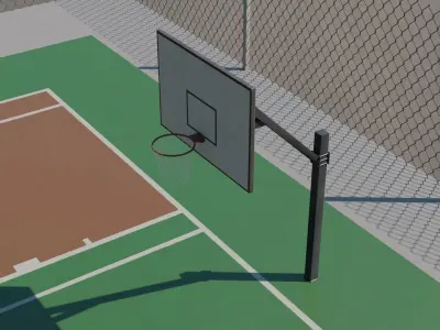 Basketball court outside 3D model