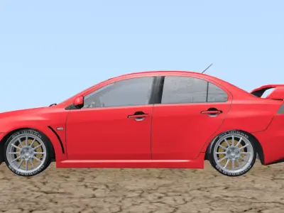 LANCER EVOLUTION 6 BORT Free low-poly 3D model